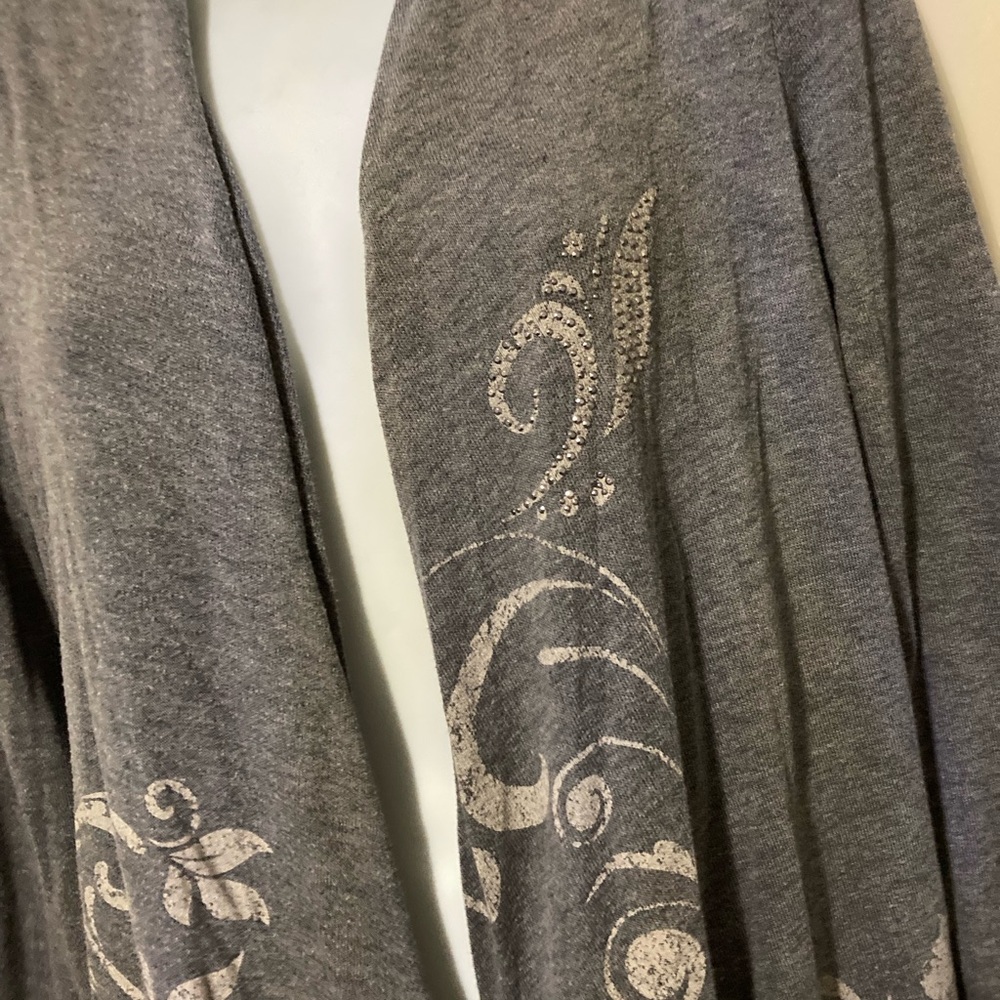 ONE WORLD Charcoal Open-Front Cardigan - Picture 3 of 5